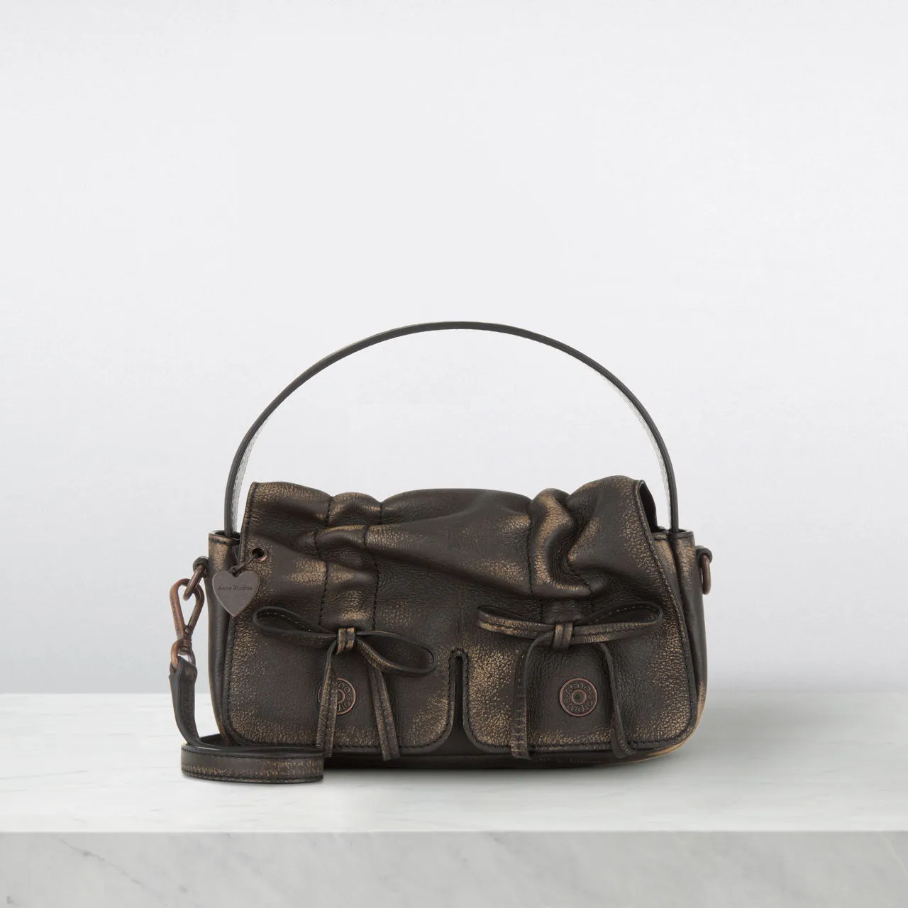 ACNE STUDIOS The Sustainable Edit Multi-Pocket Micro Crossbody Bag - Dark Brown  Beige