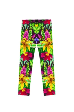 Adventurer Lucy Designer Tropical Print Colored Fancy Leggings - Girls