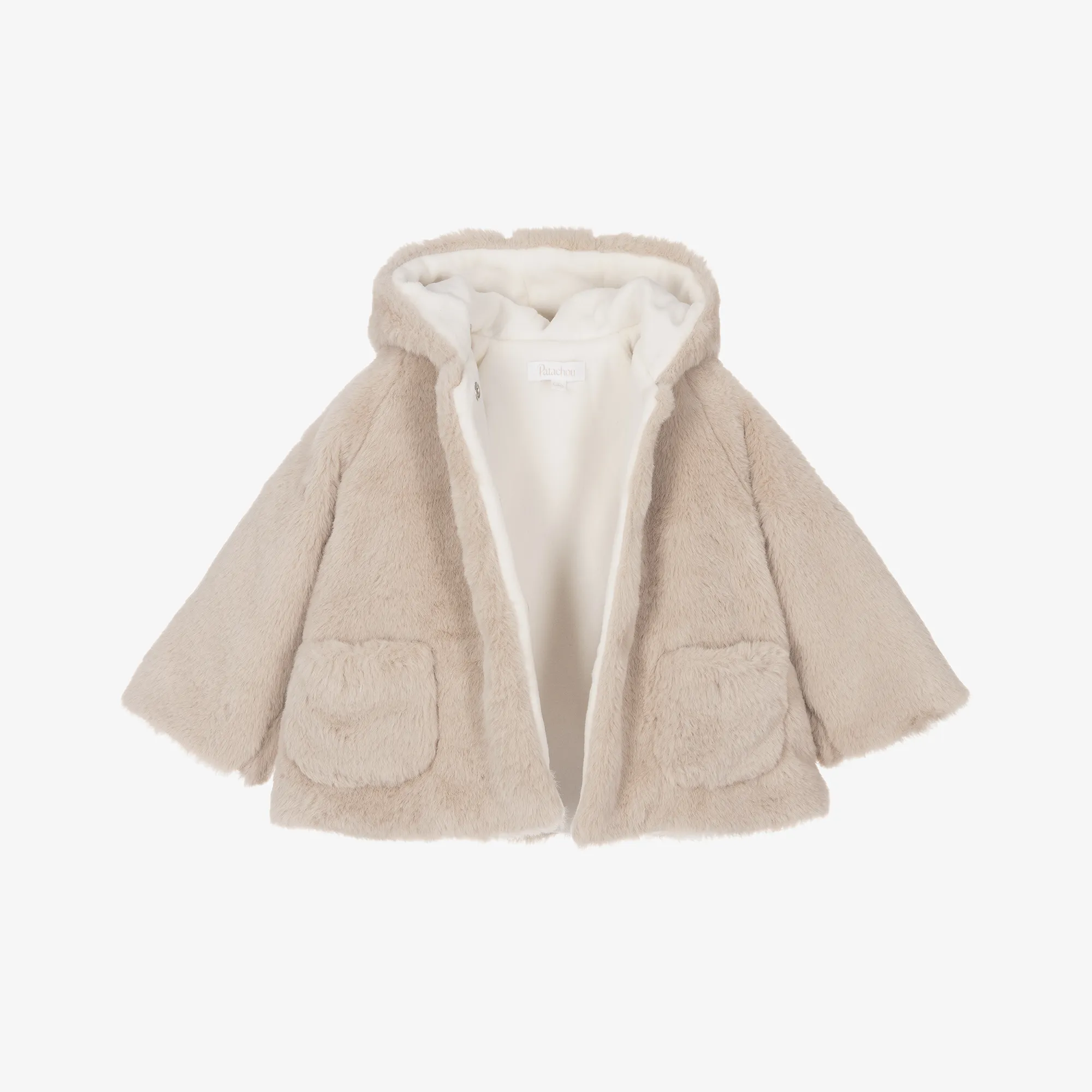 Baby Girls Beige Faux Fur Coat