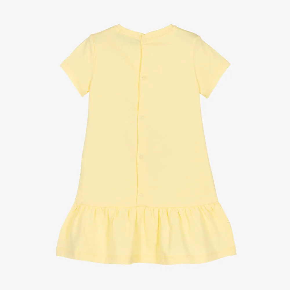 Baby Girls Yellow Cotton Crossbody Bag Dress