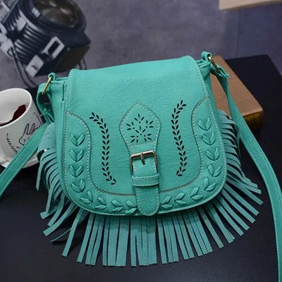 Bags Handbags Women Famous s Vintage Tassel Hollow Out Messenger Saddle Shoulder Bag bolsos femenina