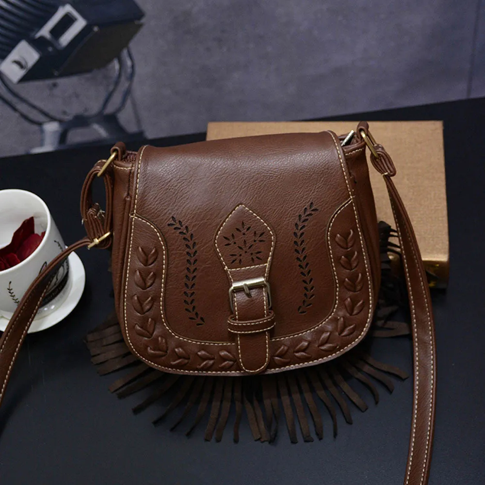 Bags Handbags Women Famous s Vintage Tassel Hollow Out Messenger Saddle Shoulder Bag bolsos femenina