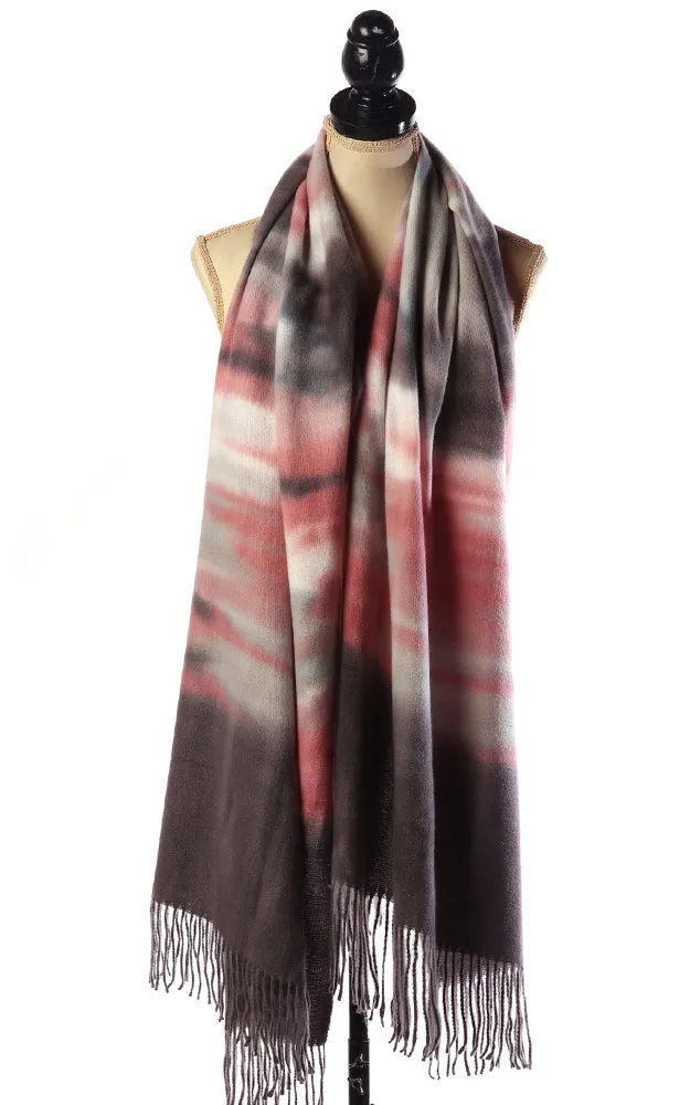 BASC7604 Tie-Dye Oblong Scarf w/Fringes