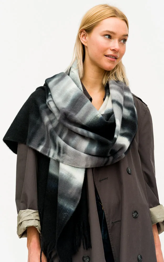 BASC7604 Tie-Dye Oblong Scarf w/Fringes