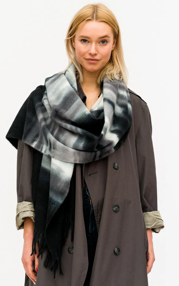 BASC7604 Tie-Dye Oblong Scarf w/Fringes