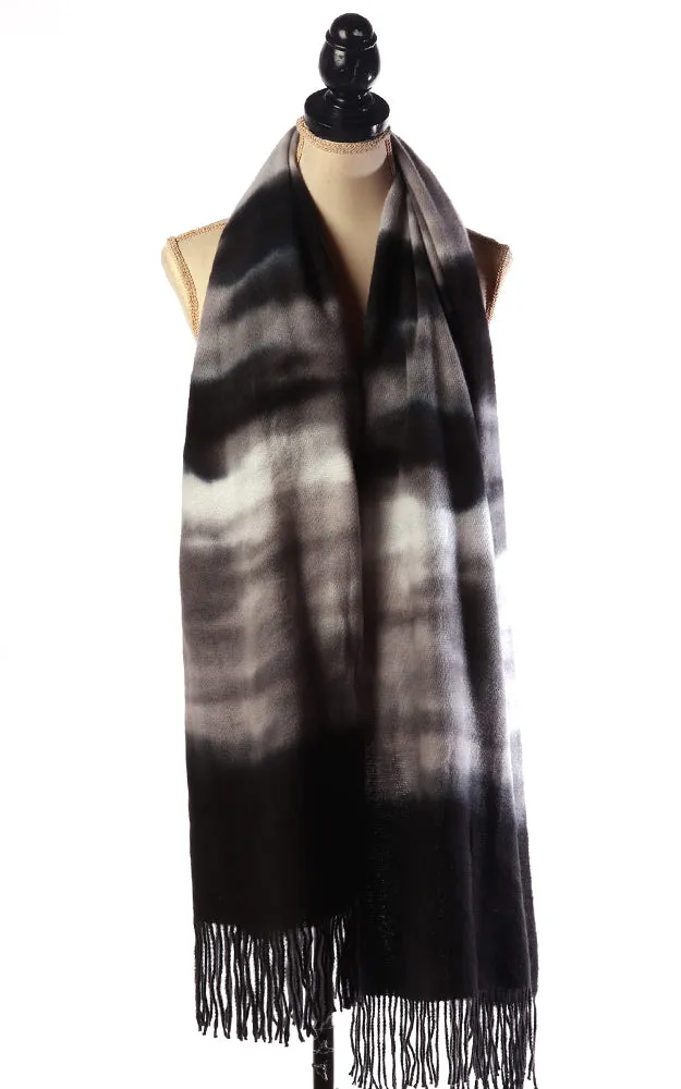 BASC7604 Tie-Dye Oblong Scarf w/Fringes