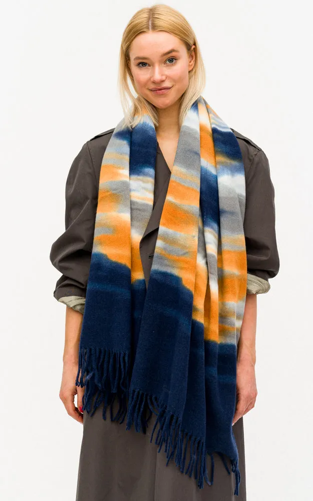 BASC7604 Tie-Dye Oblong Scarf w/Fringes