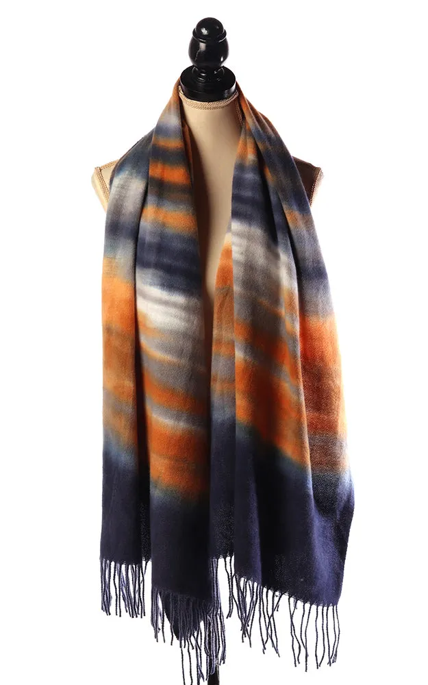 BASC7604 Tie-Dye Oblong Scarf w/Fringes