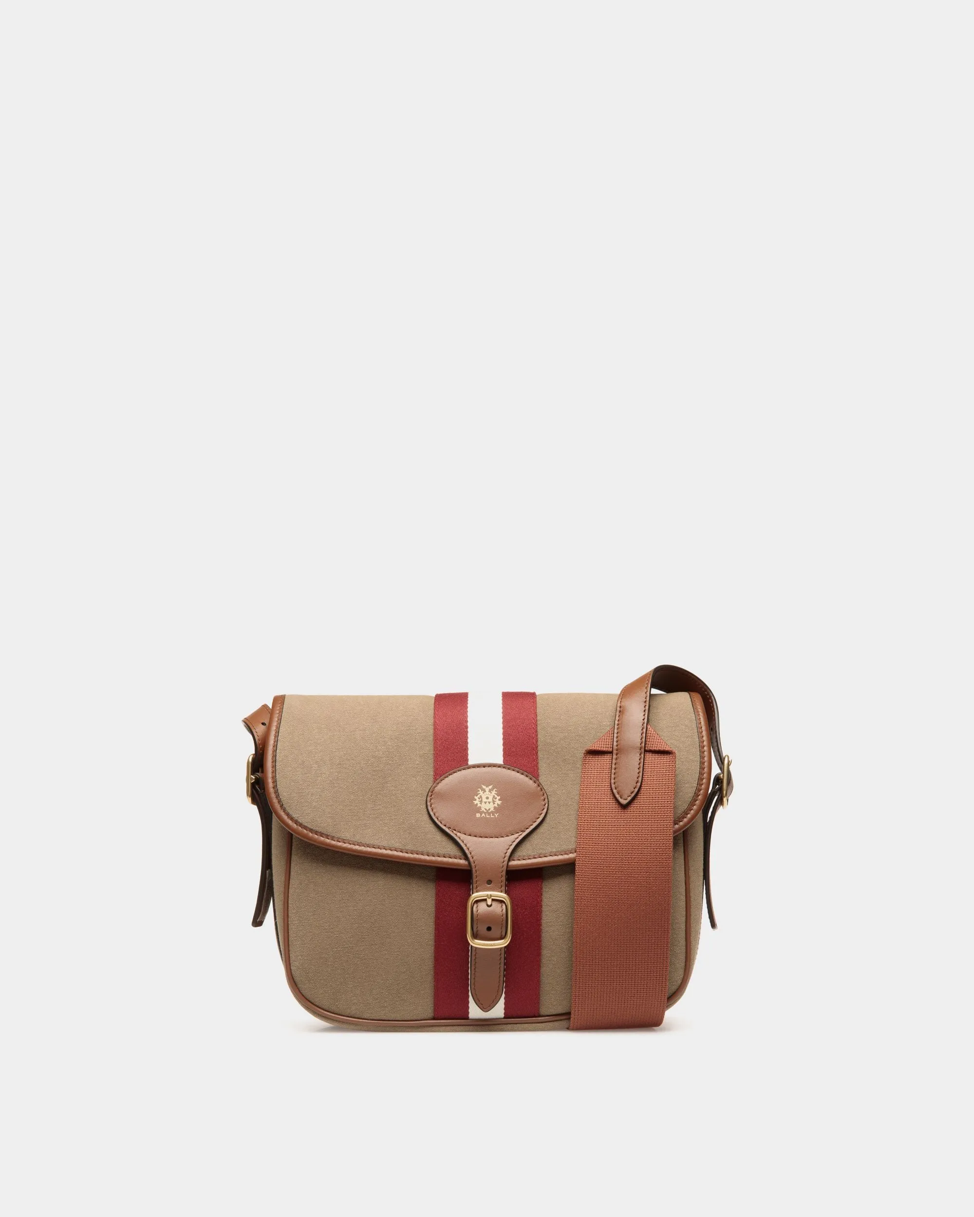 Beckett Crossbody Bag In Khaki Cotton Canvas 