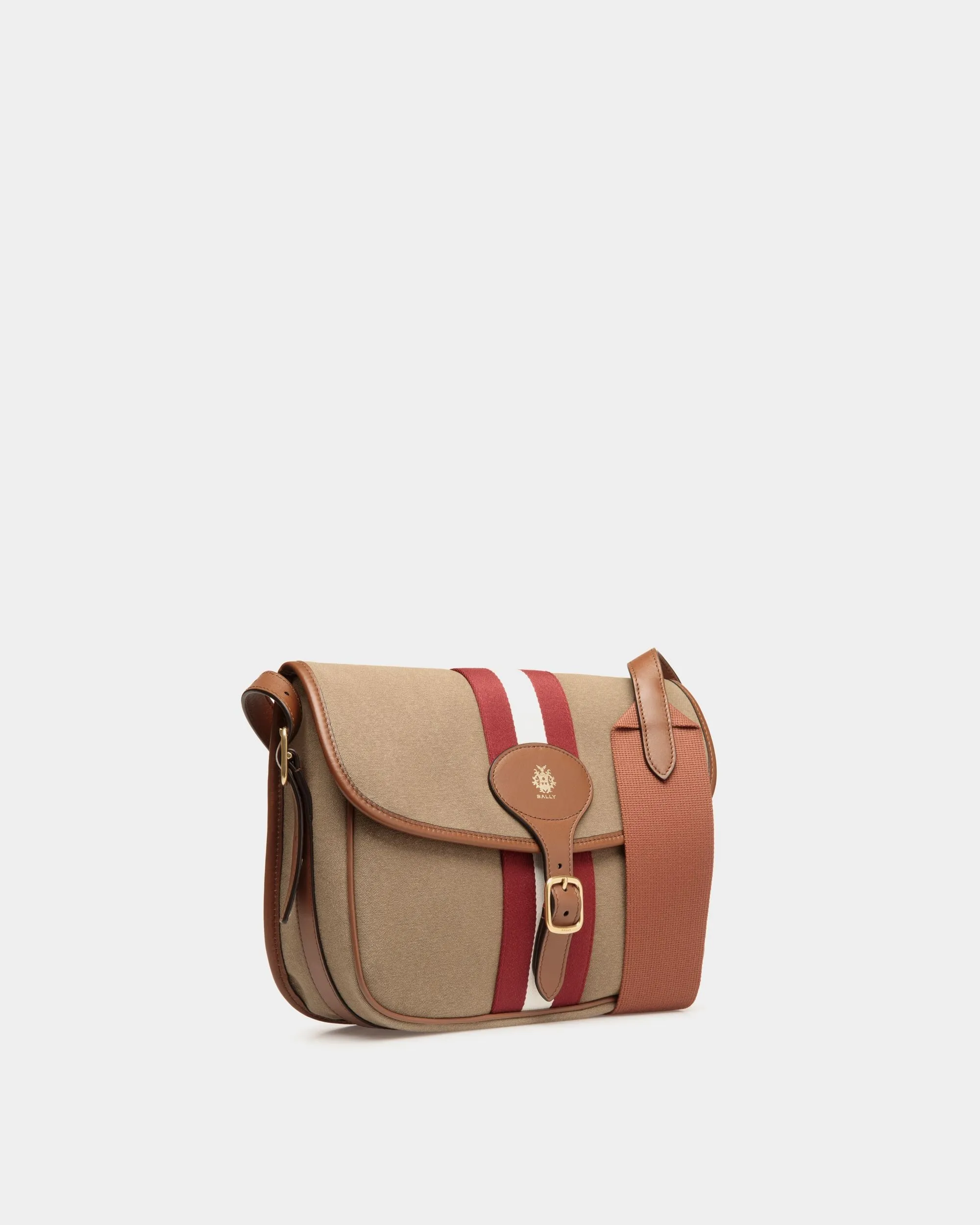 Beckett Crossbody Bag In Khaki Cotton Canvas 