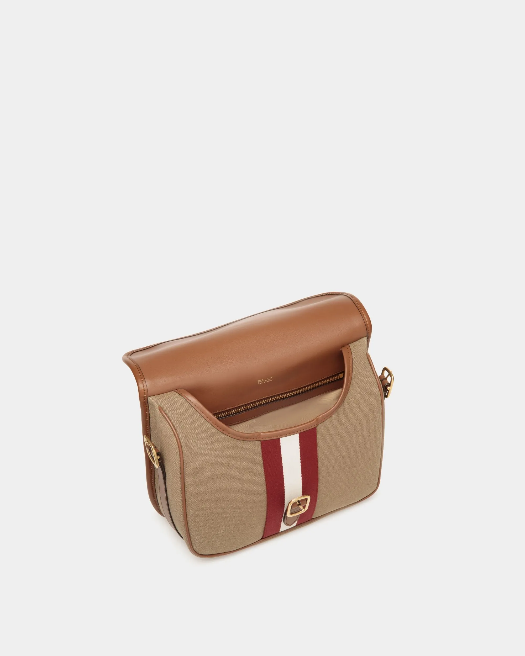 Beckett Crossbody Bag In Khaki Cotton Canvas 