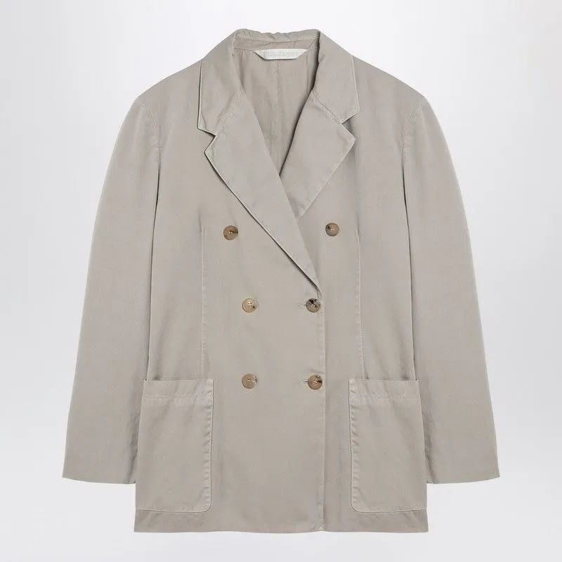 BEIGE DOUBLE-BREASTED COTTON JACKET