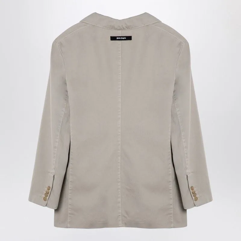 BEIGE DOUBLE-BREASTED COTTON JACKET