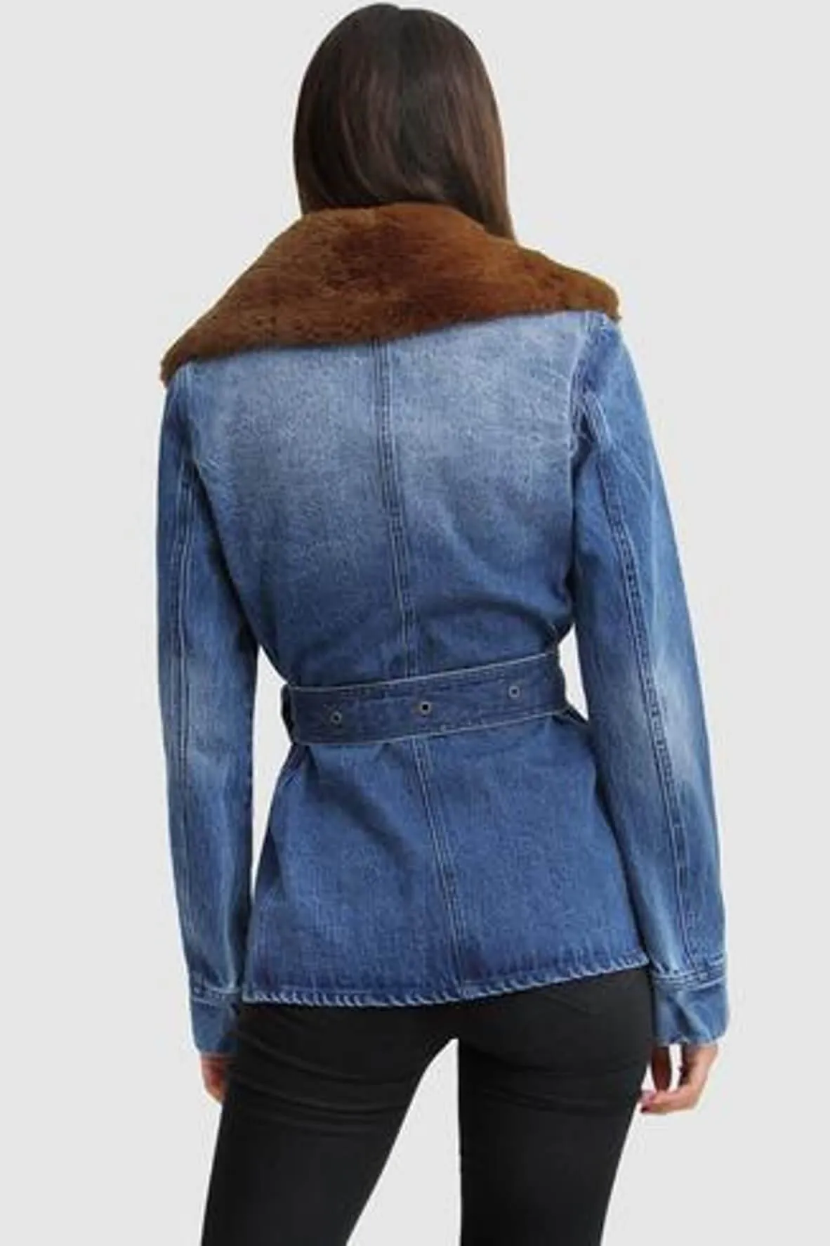 Best Life Belted Denim Jacket in Indigo