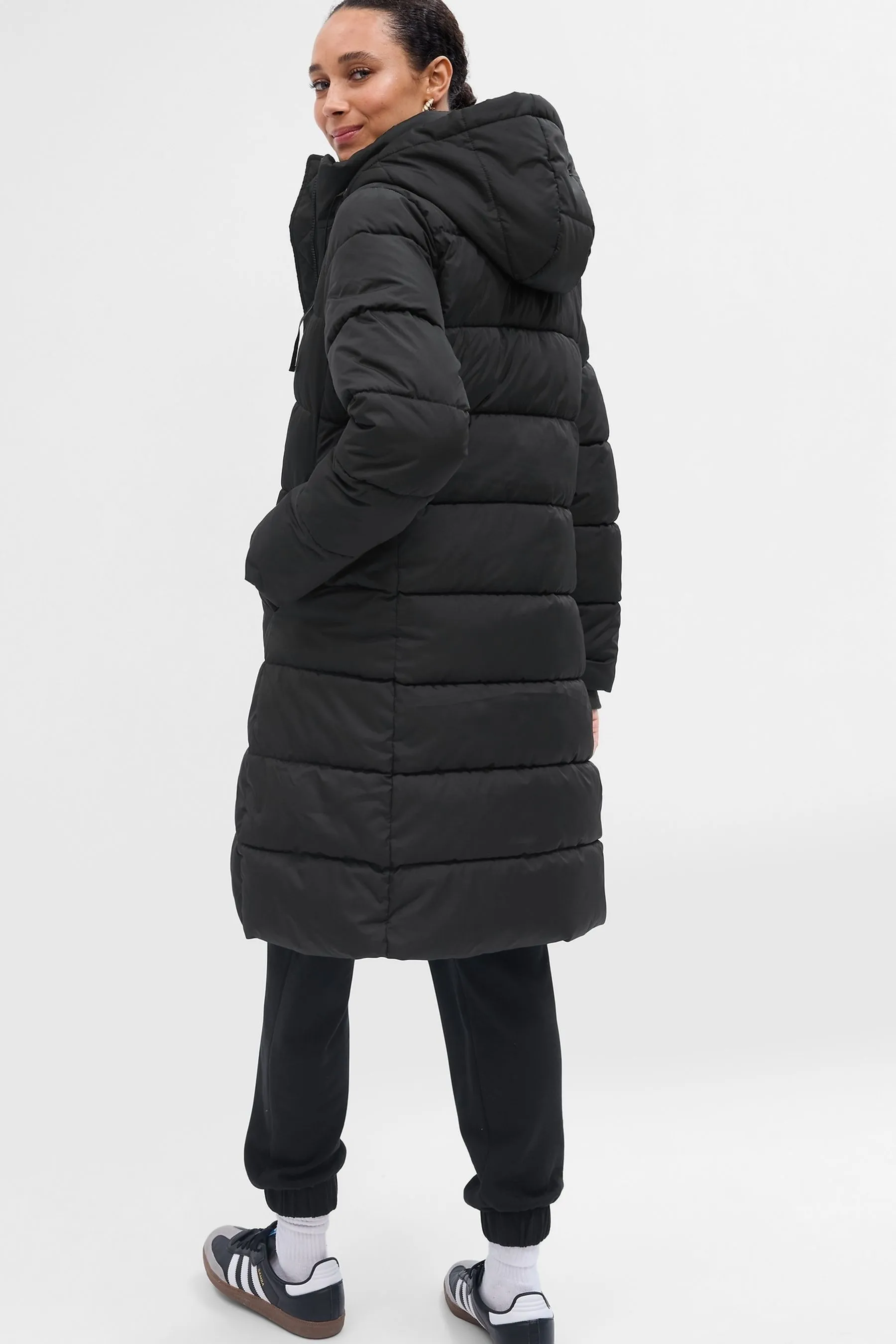 Black ColdControl Long Puffer Coat