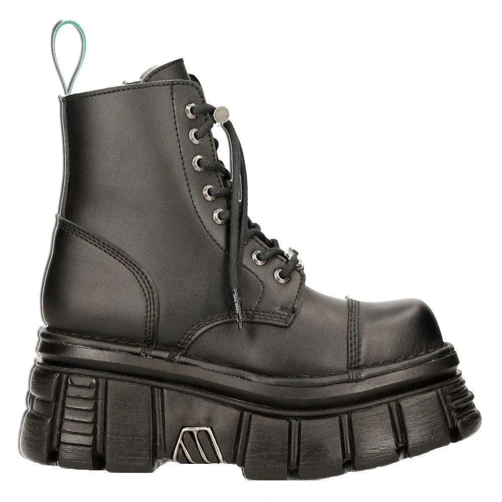 Boots | New Rock Vegan Leather Combat Platform Boots- TANKMILI083-VS2 | New Rock