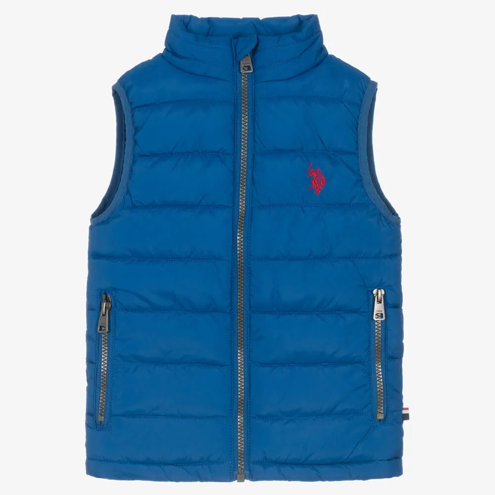 Boys Blue Puffer Gilet 