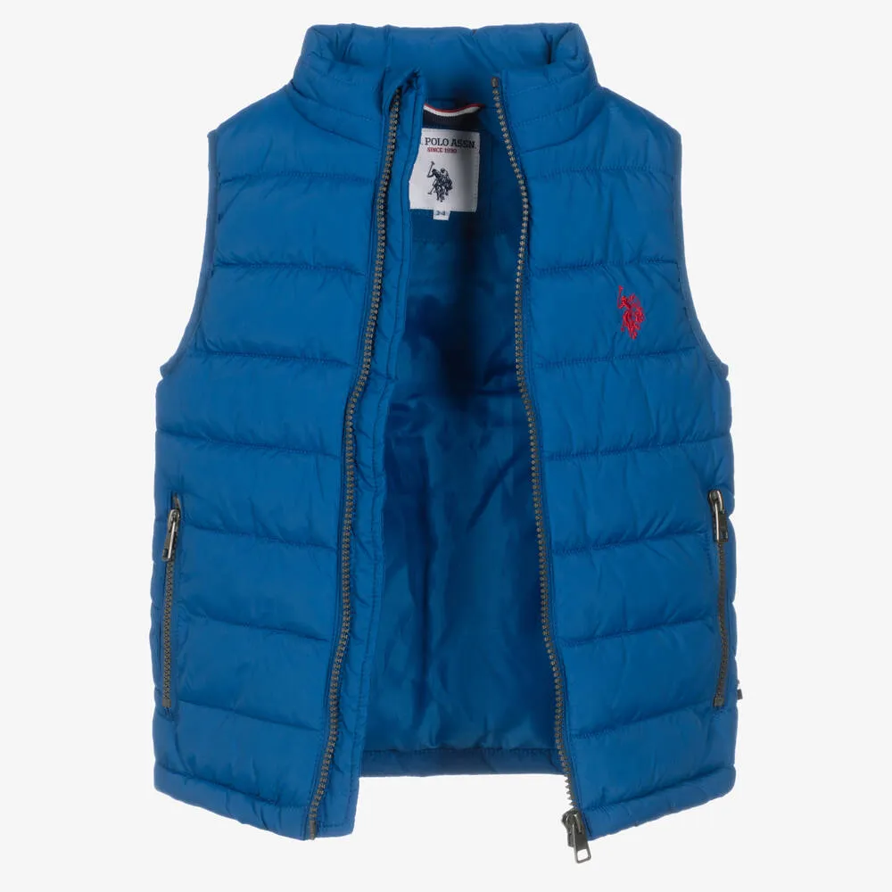 Boys Blue Puffer Gilet 