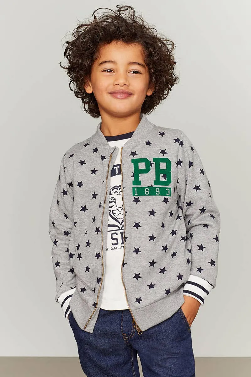 Boy's Grey Baseball Jacket