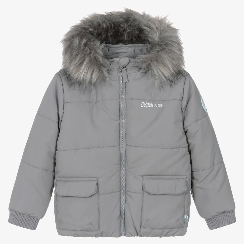 Boys Grey Puffer Jacket