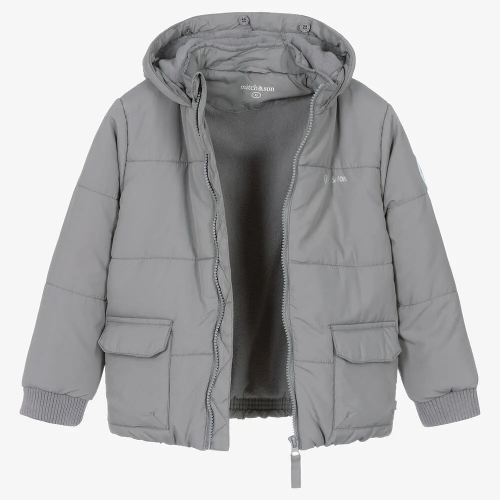 Boys Grey Puffer Jacket