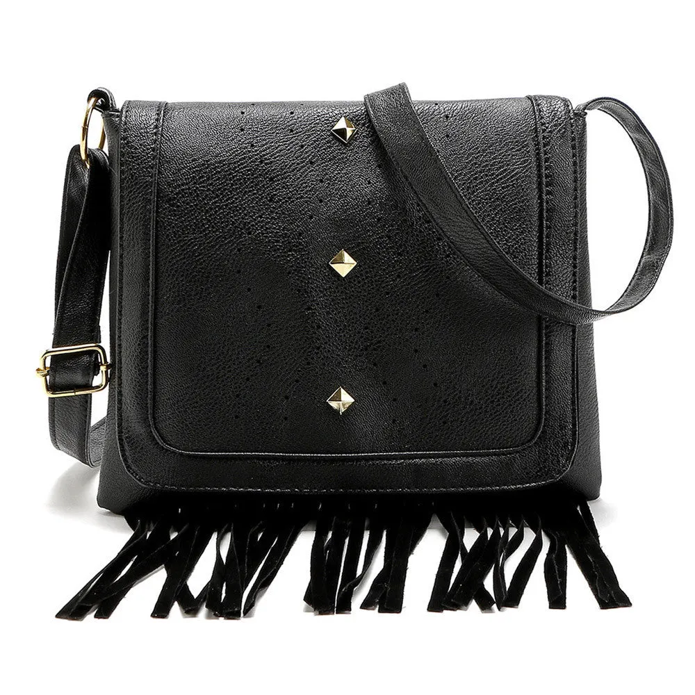 Casual women messenger bags Tassel Leather women's hbags crossbody Shoulder bag Satchel bolsos mujer ladies hbag