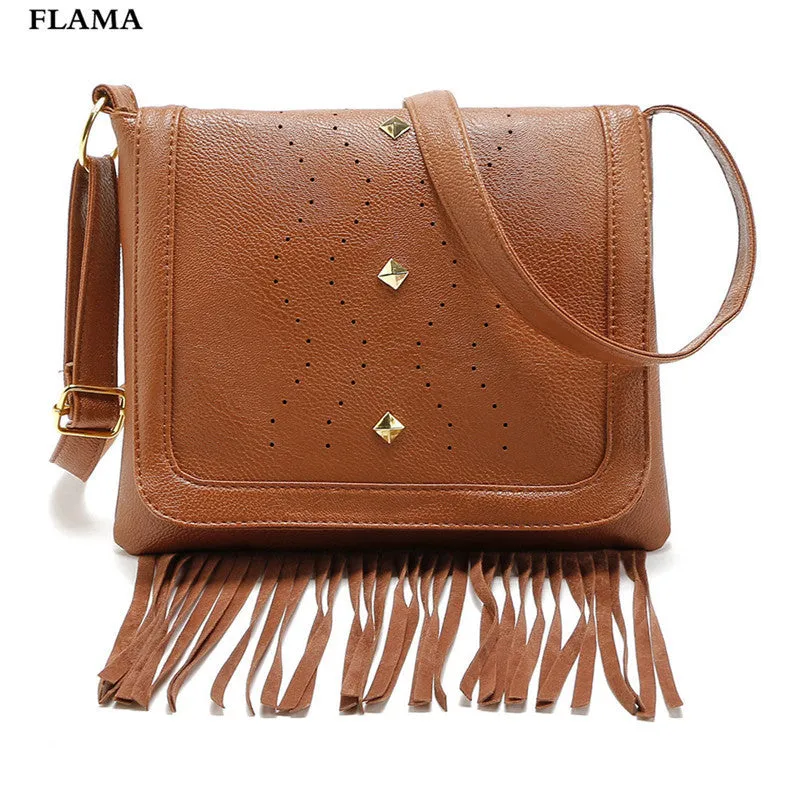 Casual women messenger bags Tassel Leather women's hbags crossbody Shoulder bag Satchel bolsos mujer ladies hbag