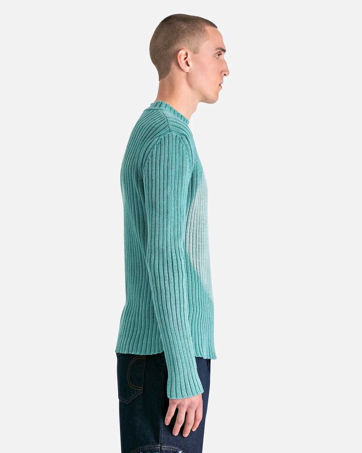 Circle Fadeout Sweater - Aqua