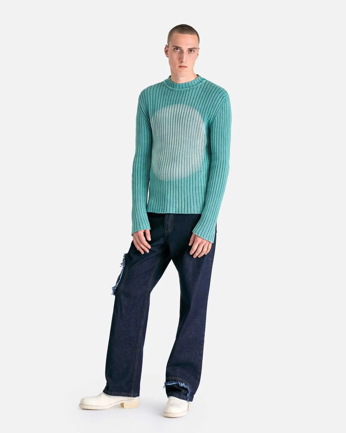 Circle Fadeout Sweater - Aqua