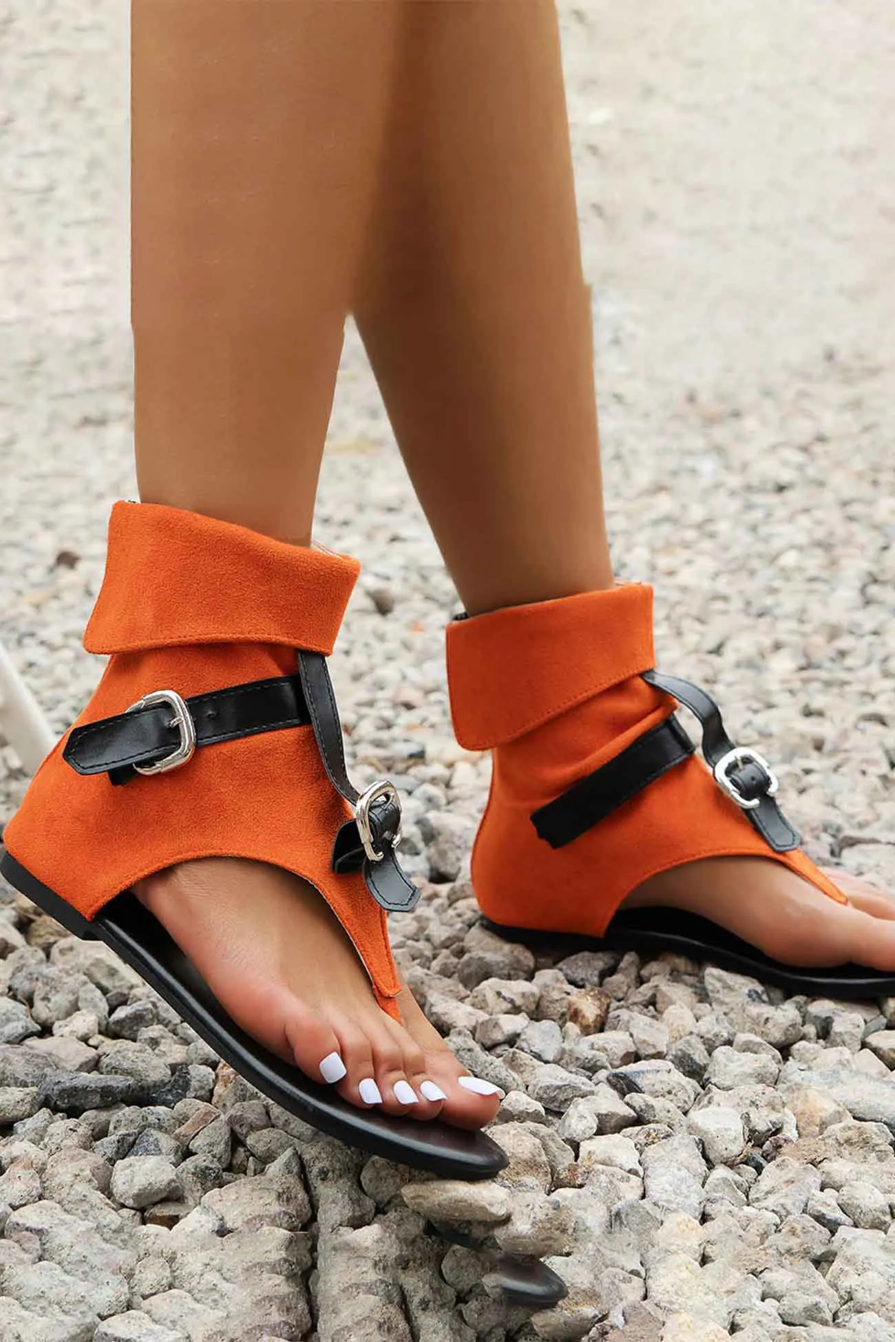 Clip Toe Buckle Ankle Boots Sandals