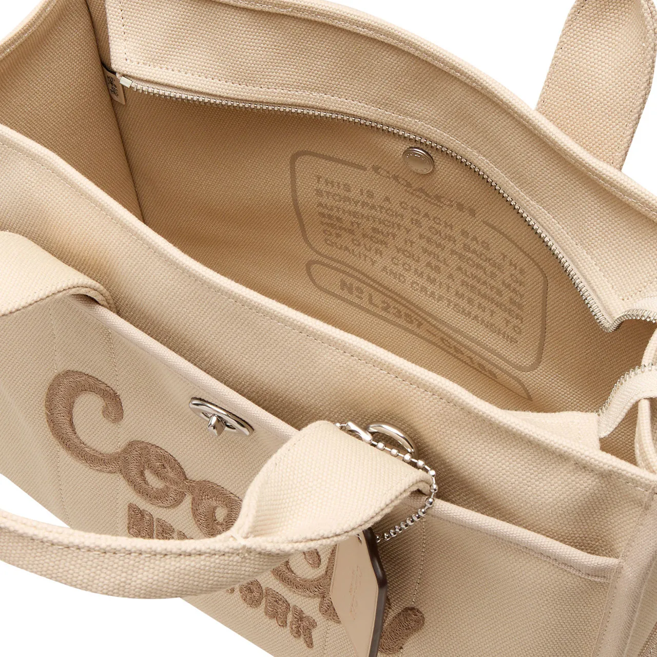 COACH Cargo Canvas Logo Tote Bag - Chalk