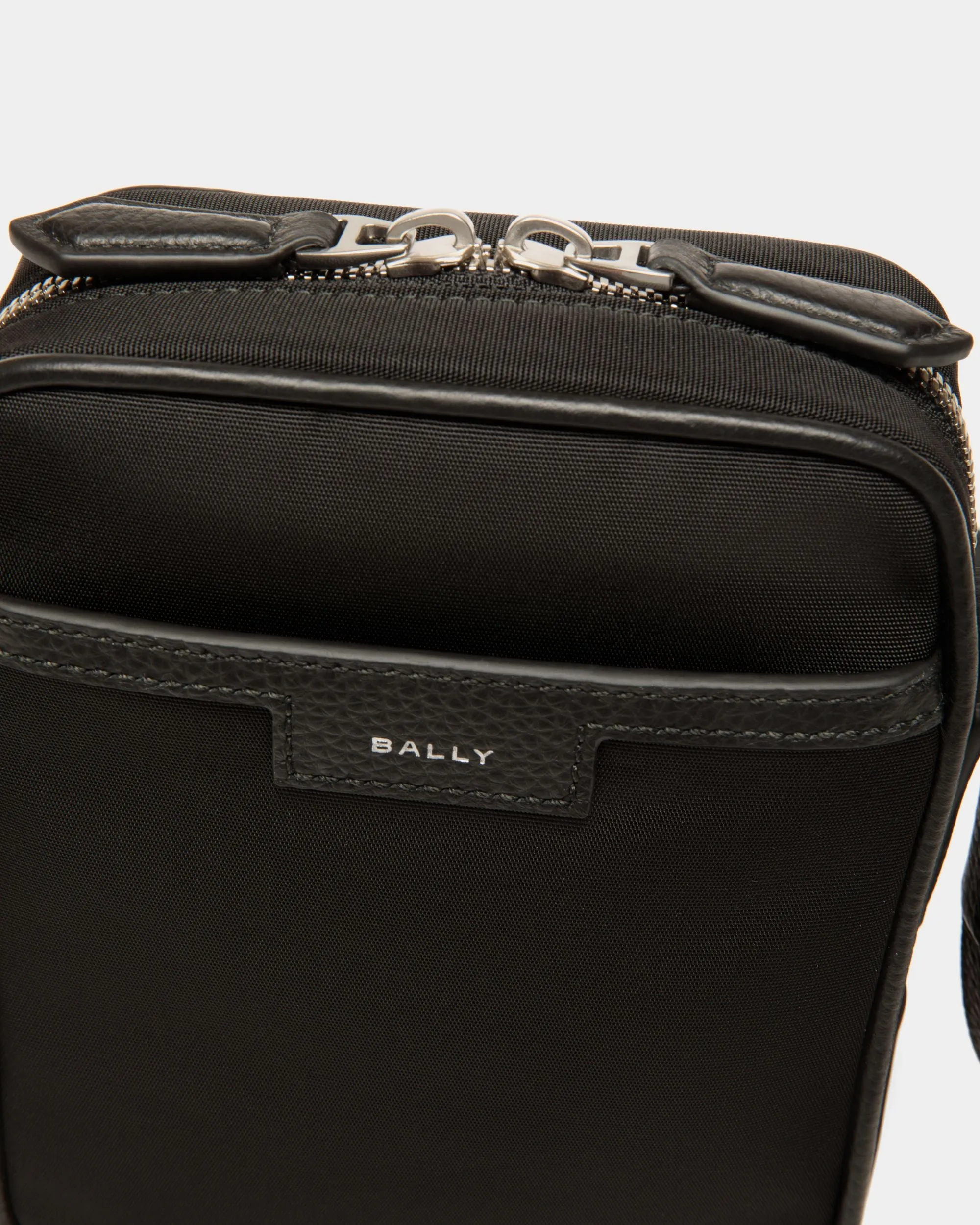 Code Crossbody Bag in Black Nylon 