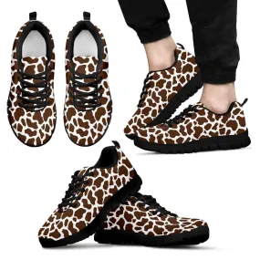 Cow Print Mens Sneakers Black