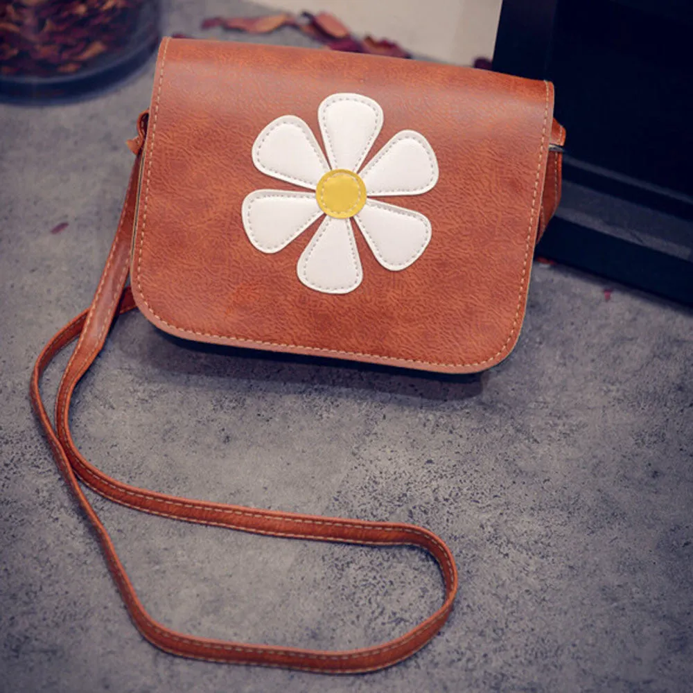 Crossbody Bags For Women PU Leather Flower Handbag Cross Body Single Shoulder Phone Bag bolsos femenina