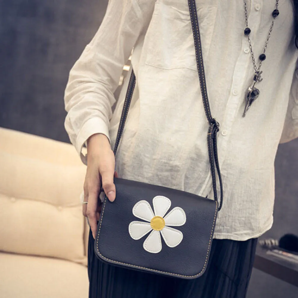 Crossbody Bags For Women PU Leather Flower Handbag Cross Body Single Shoulder Phone Bag bolsos femenina