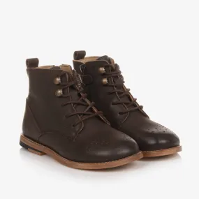 Dark Brown Brogue Ankle Boots