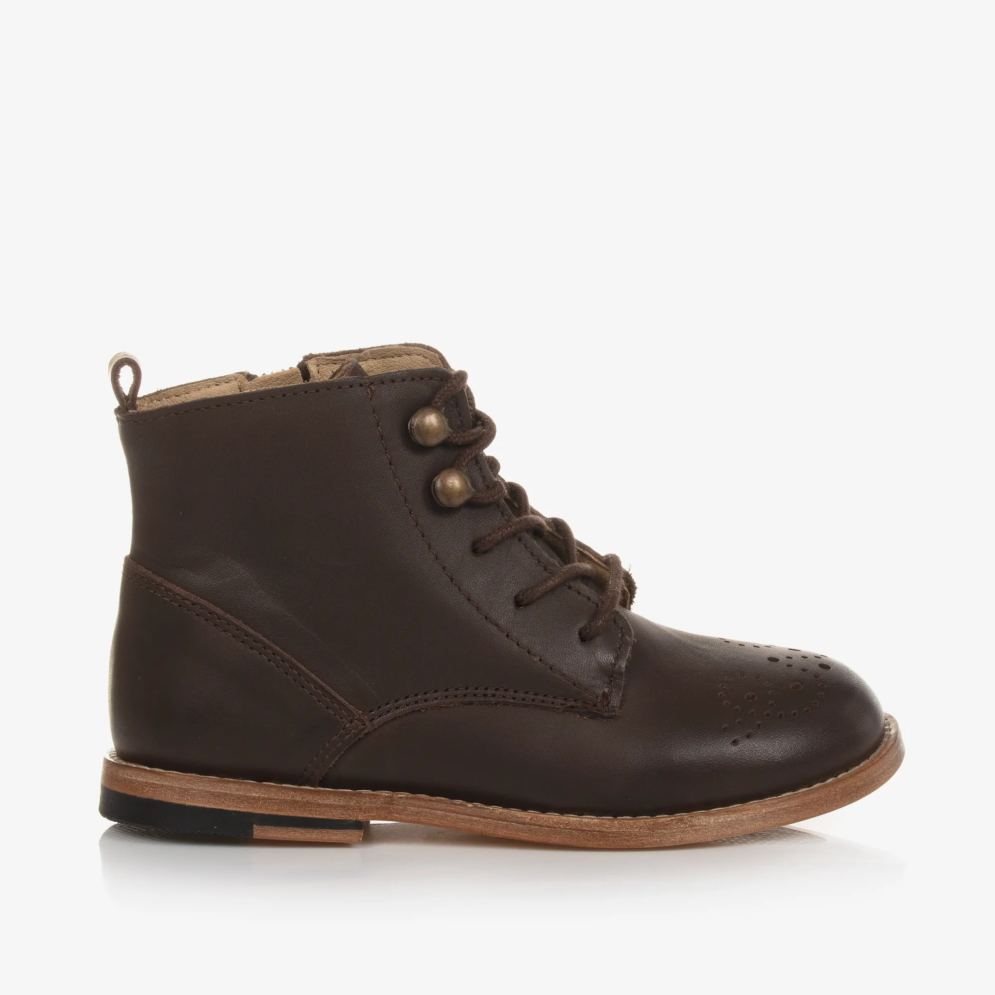 Dark Brown Brogue Ankle Boots