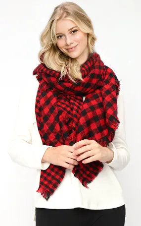 EAS9088 Double Side Buffalo Check Scarf