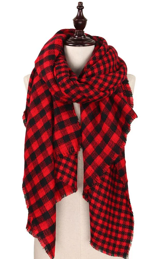 EAS9088 Double Side Buffalo Check Scarf