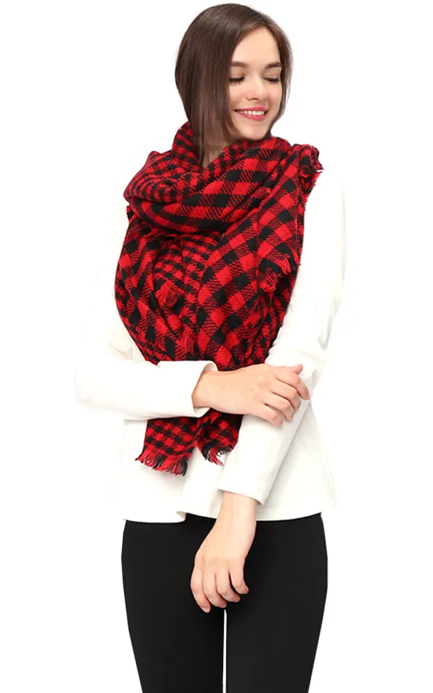 EAS9088 Double Side Buffalo Check Scarf