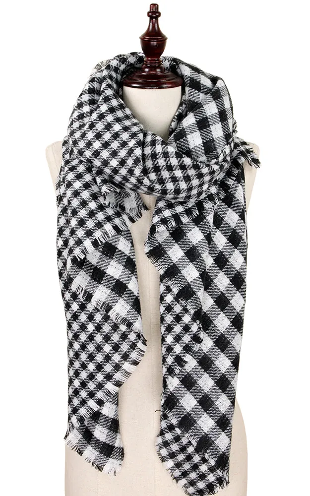 EAS9088 Double Side Buffalo Check Scarf