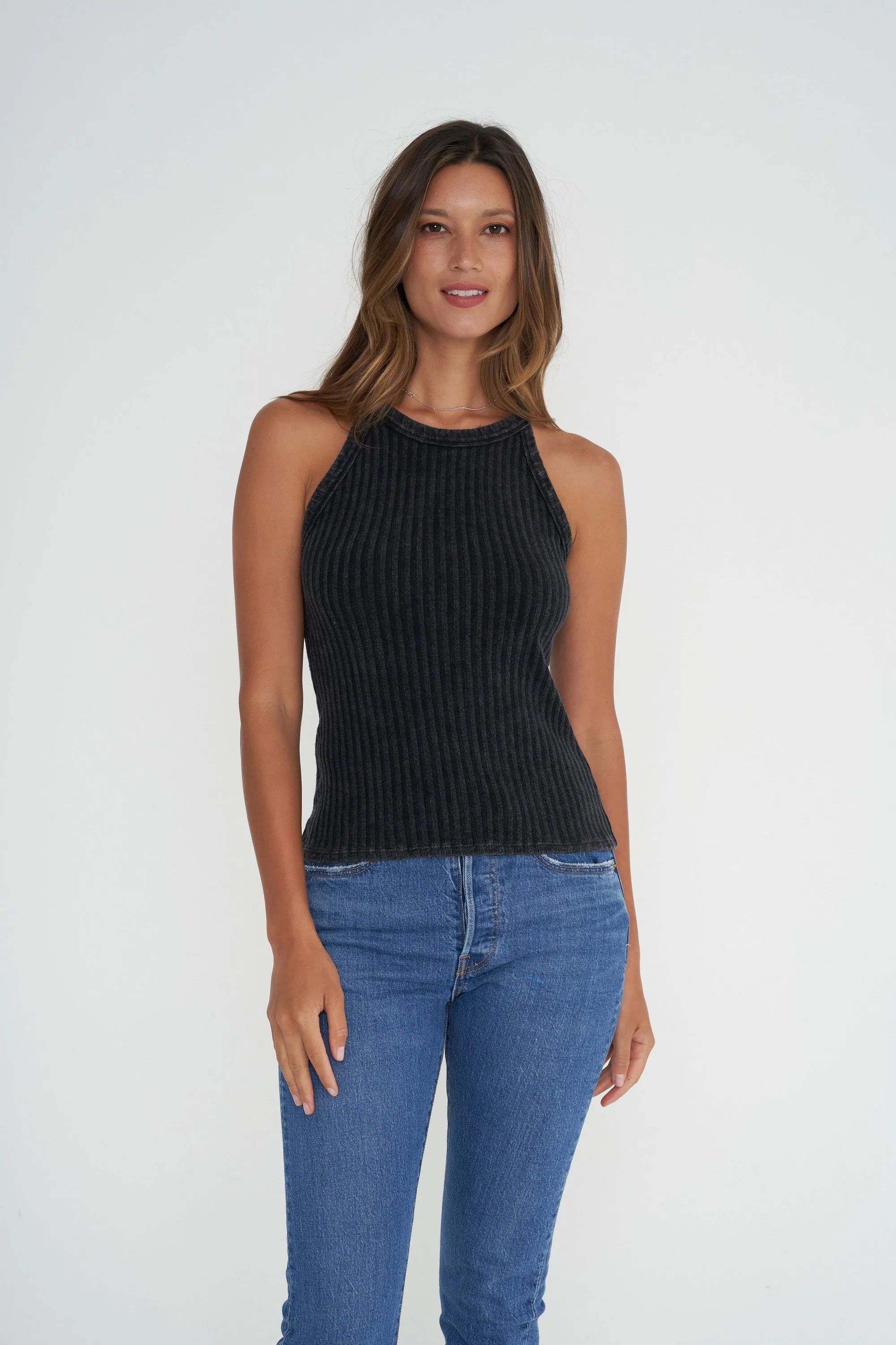 Elliana Mineral Wash Rib Tank