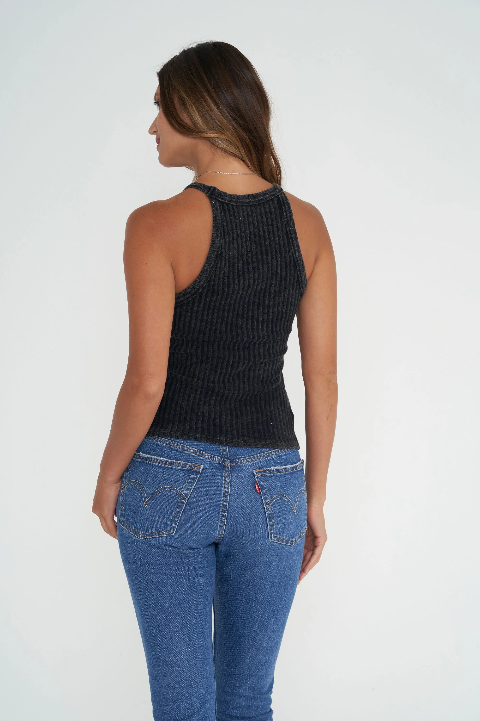 Elliana Mineral Wash Rib Tank