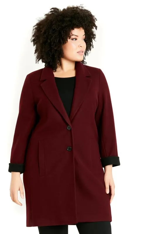 Evans Burgundy Red Formal Coat