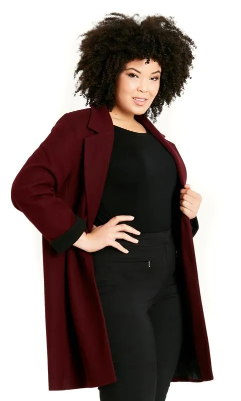 Evans Burgundy Red Formal Coat