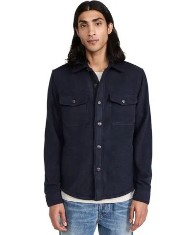 Faherty Range High Pile Fleece Lined CPO Jacket Navy Shadow Twill XL