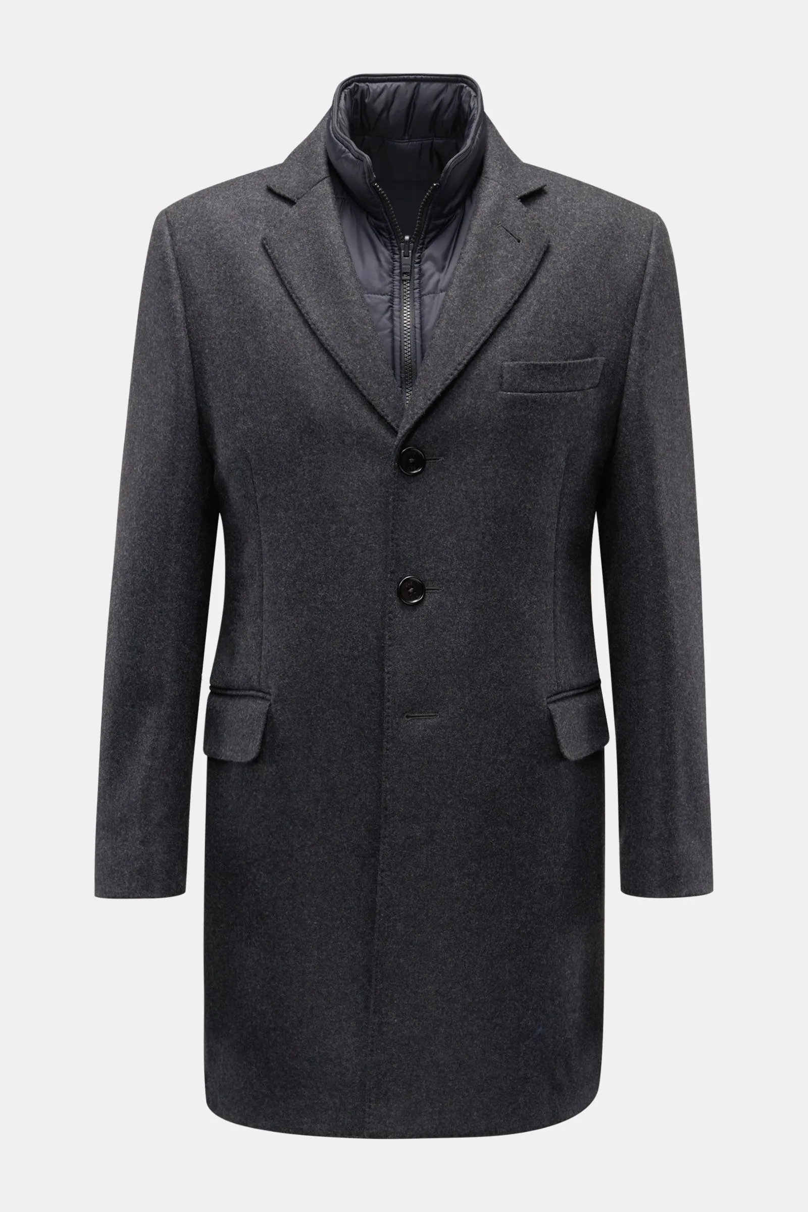 FAY wool coat anthracite mottled