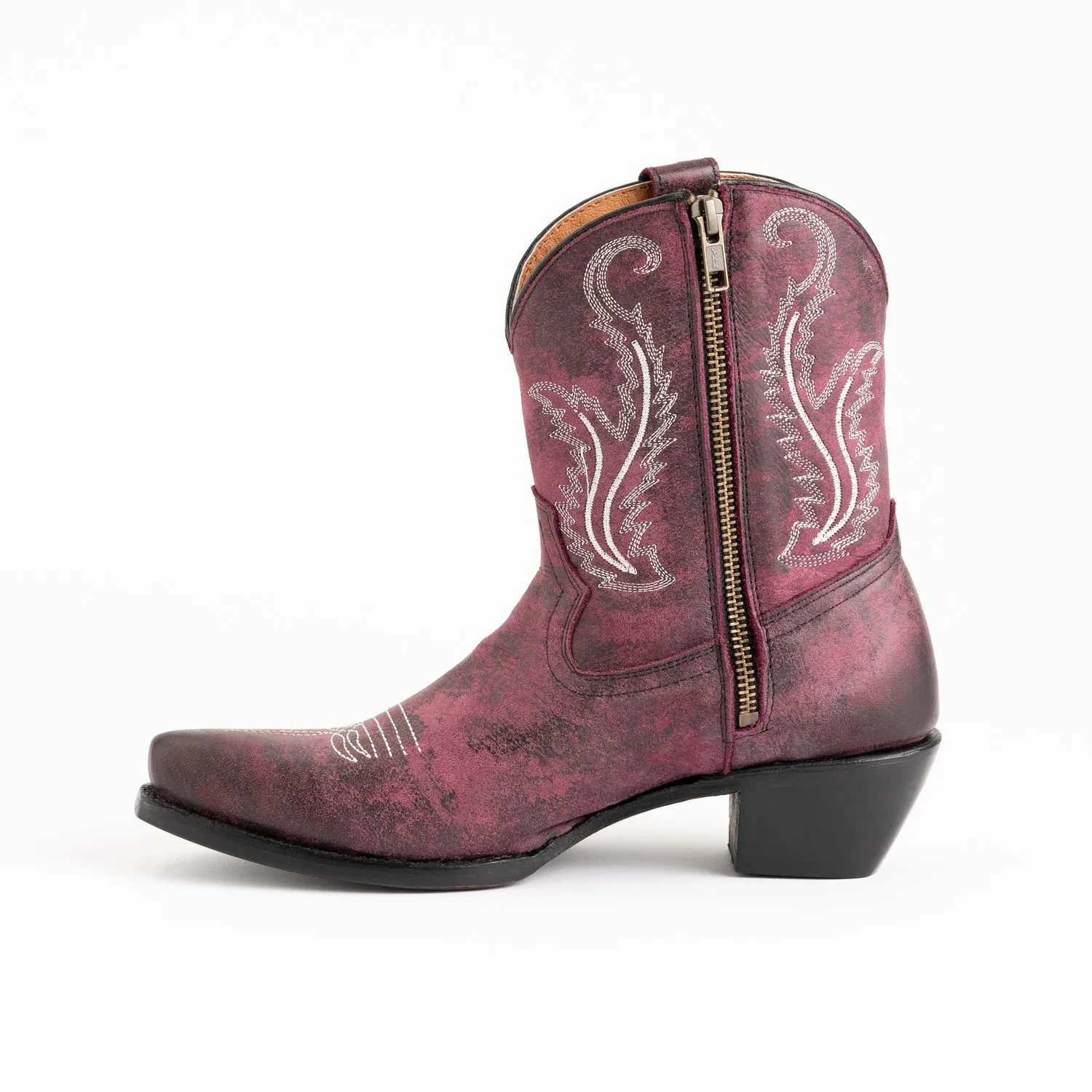 Ferrini Womens Molly R-Toe Purple Leather Cowboy Boots