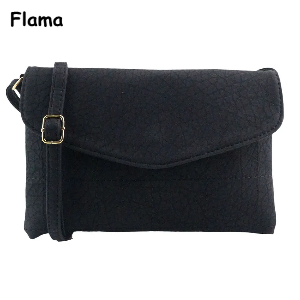 Flama Women Messenger Bags Vintage PU Leather Envelope Handbag Saddle Shoulder Bag Bolsos Femenina