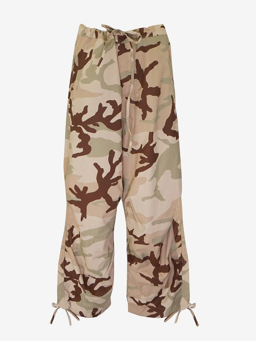 Front street 8 - Pantalone cargo in cotone camouflage con lacci regolabili